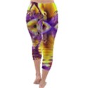 Golden Violet Crystal Palace, Abstract Cosmic Explosion Capri Winter Leggings  View4