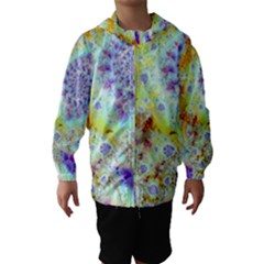 Golden Violet Sea Shells, Abstract Ocean Hooded Wind Breaker (kids) by DianeClancy