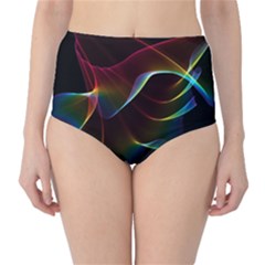 Imagine, Through The Abstract Rainbow Veil High-waist Bikini Bottoms by DianeClancy