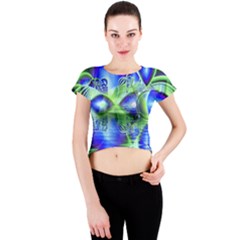 Irish Dream Under Abstract Cobalt Blue Skies Crew Neck Crop Top by DianeClancy