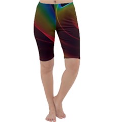 Liquid Rainbow, Abstract Wave Of Cosmic Energy  Cropped Leggings by DianeClancy