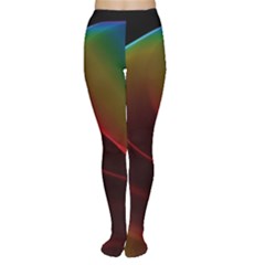 Liquid Rainbow, Abstract Wave Of Cosmic Energy  Women s Tights by DianeClancy