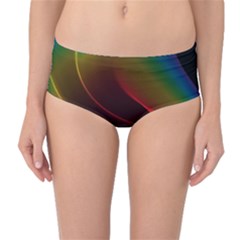 Liquid Rainbow, Abstract Wave Of Cosmic Energy  Mid-waist Bikini Bottoms by DianeClancy