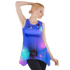 Love In Action, Pink, Purple, Blue Heartbeat 10000x7500 Side Drop Tank Tunic