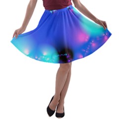 Love In Action, Pink, Purple, Blue Heartbeat 10000x7500 A-line Skater Skirt by DianeClancy