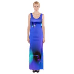 Love In Action, Pink, Purple, Blue Heartbeat 10000x7500 Maxi Thigh Split Dress