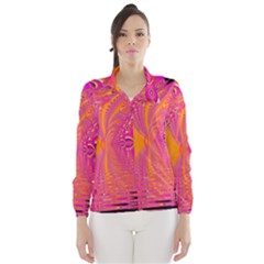 Magenta Boardwalk Carnival, Abstract Ocean Shimmer Wind Breaker (women) by DianeClancy