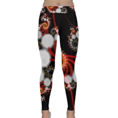 Mysterious Dance In Orange, Gold, White In Joy Yoga Leggings by DianeClancy