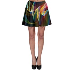 Northern Lights, Abstract Rainbow Aurora Skater Skirt by DianeClancy