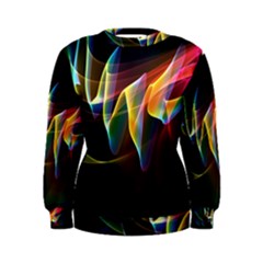 Northern Lights, Abstract Rainbow Aurora Women s Sweatshirt