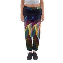 Northern Lights, Abstract Rainbow Aurora Women s Jogger Sweatpants by DianeClancy