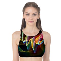 Northern Lights, Abstract Rainbow Aurora Tank Bikini Top by DianeClancy