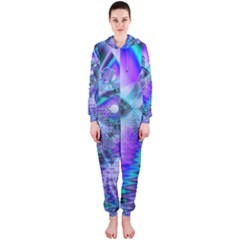 Peacock Crystal Palace Of Dreams, Abstract Hooded Jumpsuit (ladies)  by DianeClancy