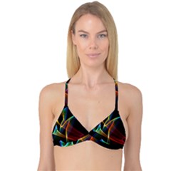 Peacock Symphony, Abstract Rainbow Music Reversible Tri Bikini Top by DianeClancy