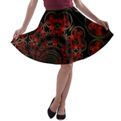 Phenomenon, Orange Gold Cosmic Explosion A-line Skater Skirt by DianeClancy