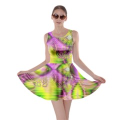 Raspberry Lime Mystical Magical Lake, Abstract  Skater Dress by DianeClancy