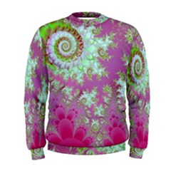 Raspberry Lime Surprise, Abstract Sea Garden  Men s Sweatshirt by DianeClancy