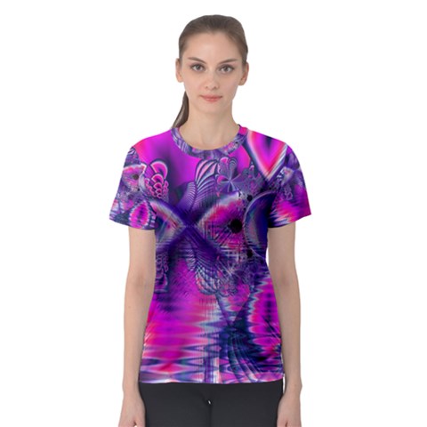 Rose Crystal Palace, Abstract Love Dream  Women s Sport Mesh Tee by DianeClancy