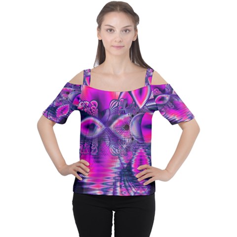 Rose Crystal Palace, Abstract Love Dream  Women s Cutout Shoulder Tee by DianeClancy