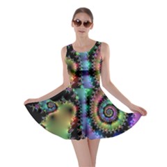 Satin Rainbow, Spiral Curves Through The Cosmos Skater Dress by DianeClancy