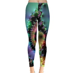 Satin Rainbow, Spiral Curves Through The Cosmos Leggings  by DianeClancy