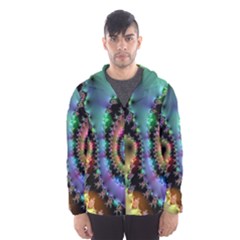 Satin Rainbow, Spiral Curves Through The Cosmos Hooded Wind Breaker (men) by DianeClancy