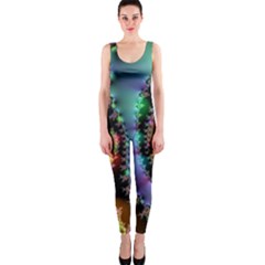 Satin Rainbow, Spiral Curves Through The Cosmos Onepiece Catsuit by DianeClancy