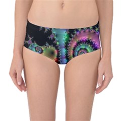 Satin Rainbow, Spiral Curves Through The Cosmos Mid-waist Bikini Bottoms by DianeClancy