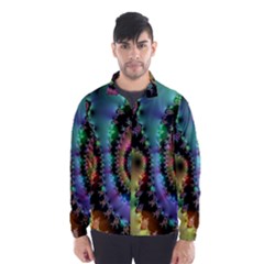 Satin Rainbow, Spiral Curves Through The Cosmos Wind Breaker (men) by DianeClancy