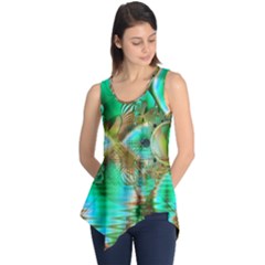 Spring Leaves, Abstract Crystal Flower Garden Sleeveless Tunic by DianeClancy