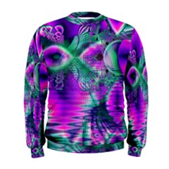  Teal Violet Crystal Palace, Abstract Cosmic Heart Men s Sweatshirt by DianeClancy