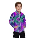  Teal Violet Crystal Palace, Abstract Cosmic Heart Wind Breaker (Kids) View1