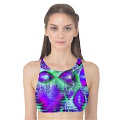 Violet Peacock Feathers, Abstract Crystal Mint Green Tank Bikini Top by DianeClancy