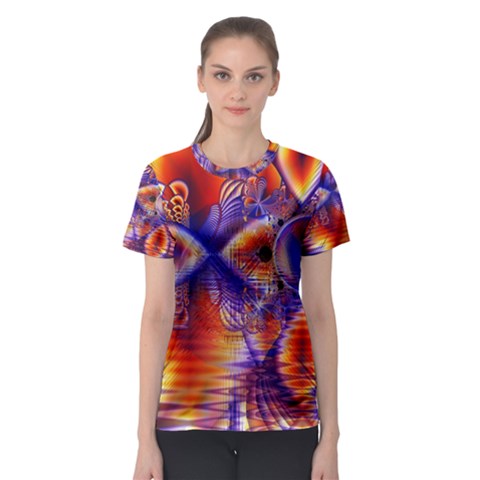 Winter Crystal Palace, Abstract Cosmic Dream (lake 12 15 13) 9900x7400 Smaller Women s Sport Mesh Tee by DianeClancy