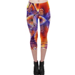 Winter Crystal Palace, Abstract Cosmic Dream (lake 12 15 13) 9900x7400 Smaller Capri Leggings  by DianeClancy