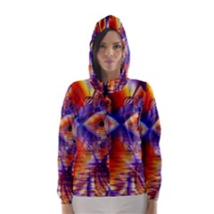 Winter Crystal Palace, Abstract Cosmic Dream (lake 12 15 13) 9900x7400 Smaller Hooded Wind Breaker (women) by DianeClancy