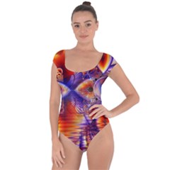 Winter Crystal Palace, Abstract Cosmic Dream (lake 12 15 13) 9900x7400 Smaller Short Sleeve Leotard (ladies) by DianeClancy