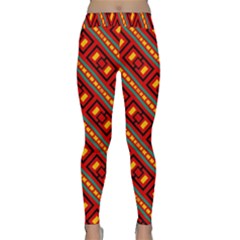 Distorted Stripes And Rectangles Pattern      Yoga Leggings by LalyLauraFLM