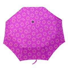 Pink Snowflakes Spinning In Winter Folding Umbrellas by DianeClancy