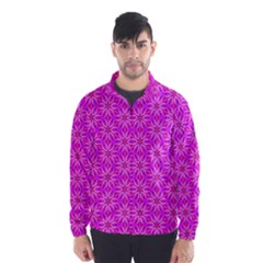 Pink Snowflakes Spinning In Winter Wind Breaker (men) by DianeClancy