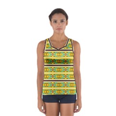 Circles And Stripes Pattern       Women s Sport Tank Top