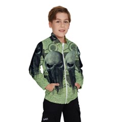 Awesome Green Skull Wind Breaker (kids) by FantasyWorld7