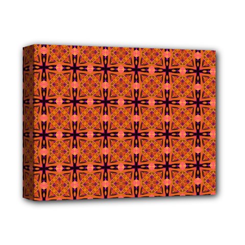 Peach Purple Abstract Moroccan Lattice Quilt Deluxe Canvas 14  X 11 