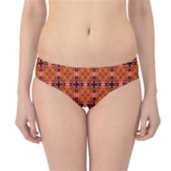 Peach Purple Abstract Moroccan Lattice Quilt Hipster Bikini Bottoms by DianeClancy
