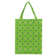 Vibrant Abstract Tropical Lime Foliage Lattice Classic Tote Bag by DianeClancy