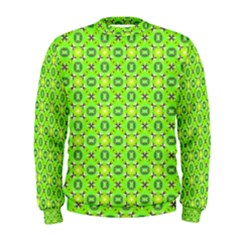 Vibrant Abstract Tropical Lime Foliage Lattice Men s Sweatshirt by DianeClancy