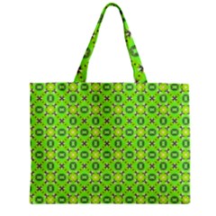 Vibrant Abstract Tropical Lime Foliage Lattice Zipper Mini Tote Bag by DianeClancy