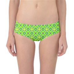 Vibrant Abstract Tropical Lime Foliage Lattice Classic Bikini Bottoms by DianeClancy