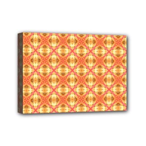 Peach Pineapple Abstract Circles Arches Mini Canvas 7  X 5  by DianeClancy