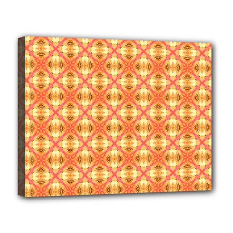 Peach Pineapple Abstract Circles Arches Canvas 14  X 11  by DianeClancy